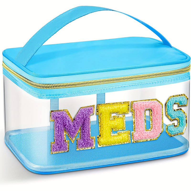 Transparent cosmetic organizer bag with glitter details Stornfield
