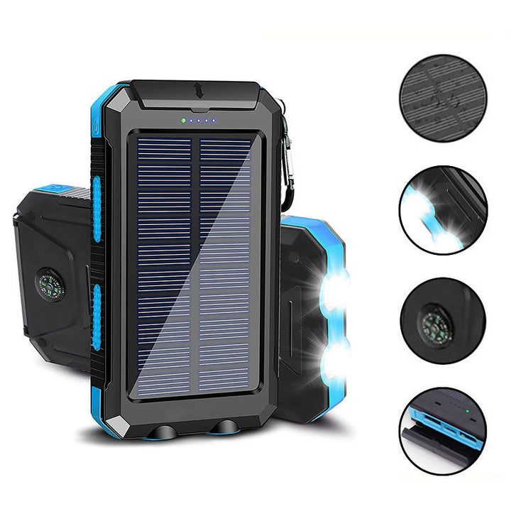 Solar-powered power bank with LED lighting and integrated compass Stornfield