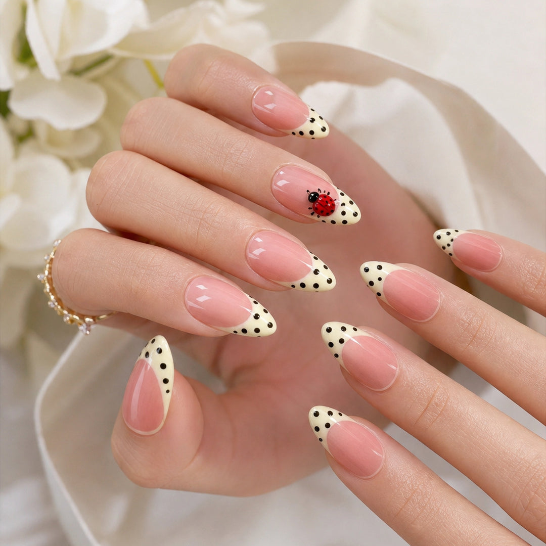 Elegant Floral Bow Press-On Nail Tips Stornfield