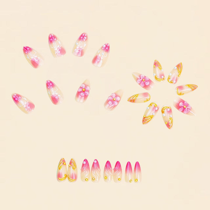 Floral and Decorative Press-On Nail Set Stornfield