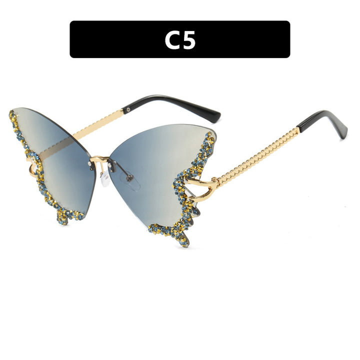 Women's large cat-eye sunglasses with sparkling rhinestone embellishment and elegant frame Stornfield