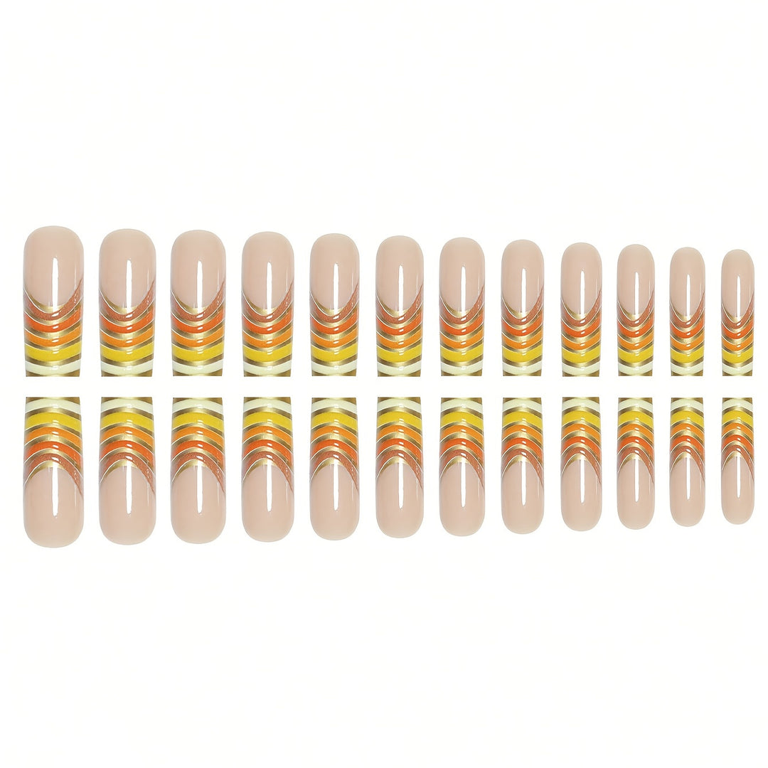 Striped Acrylic Nail Extensions Stornfield