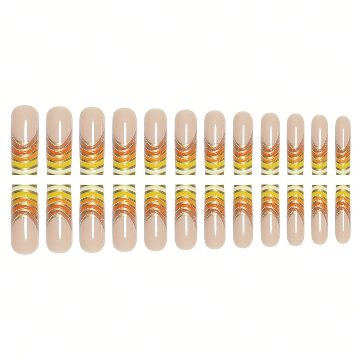 Striped Acrylic Nail Extensions Stornfield