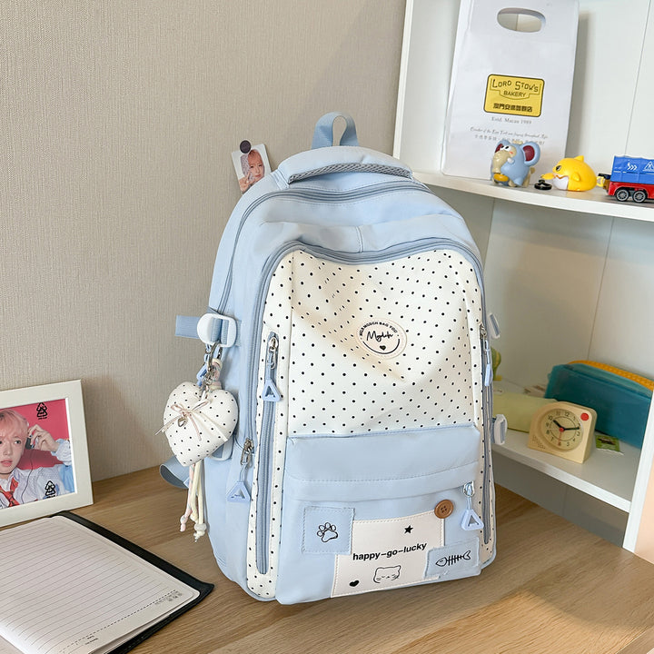 Playful Polka Dot Casual Backpack Stornfield