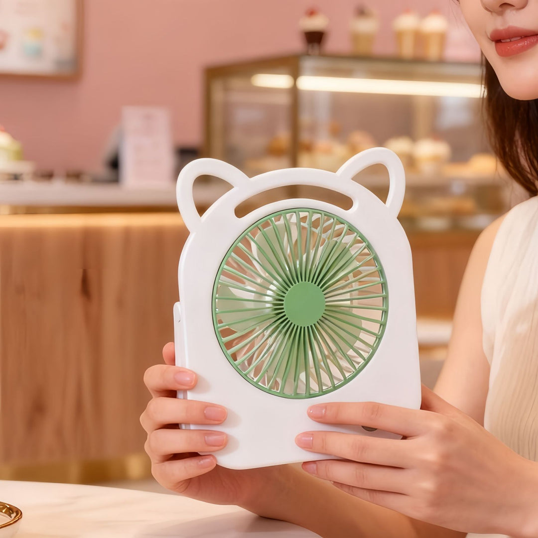 Ladies handheld fan with cute cat design Stornfield