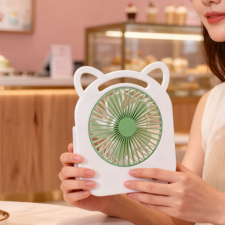 Ladies handheld fan with cute cat design Stornfield
