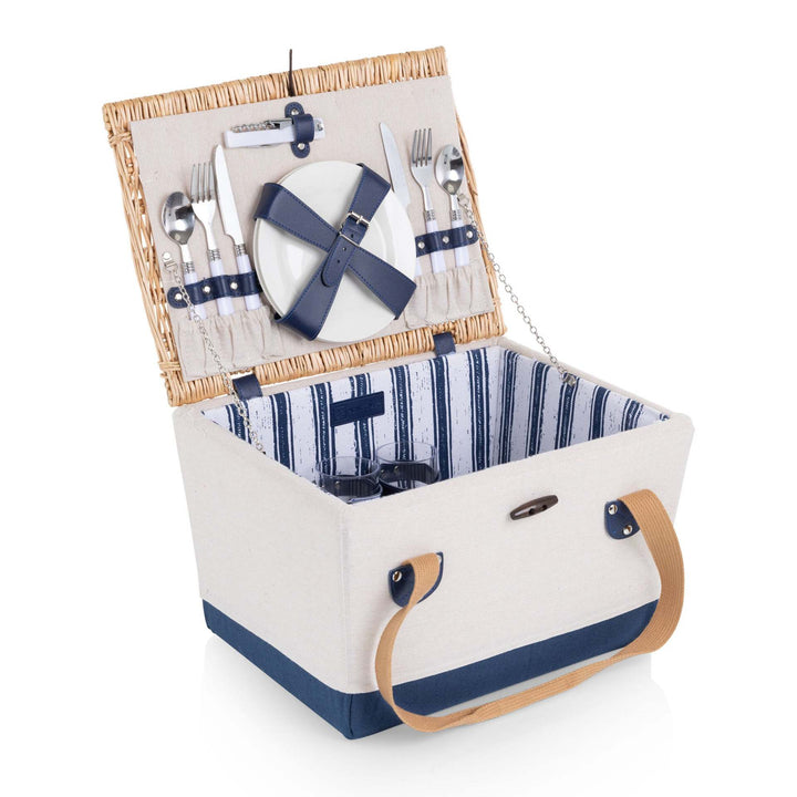 Ladies picnic basket with integrated crockery set and insulated inner pocket Stornfield