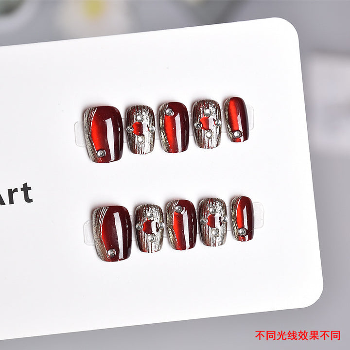 Glamorous Heart-Themed Press-On Nail Set Stornfield