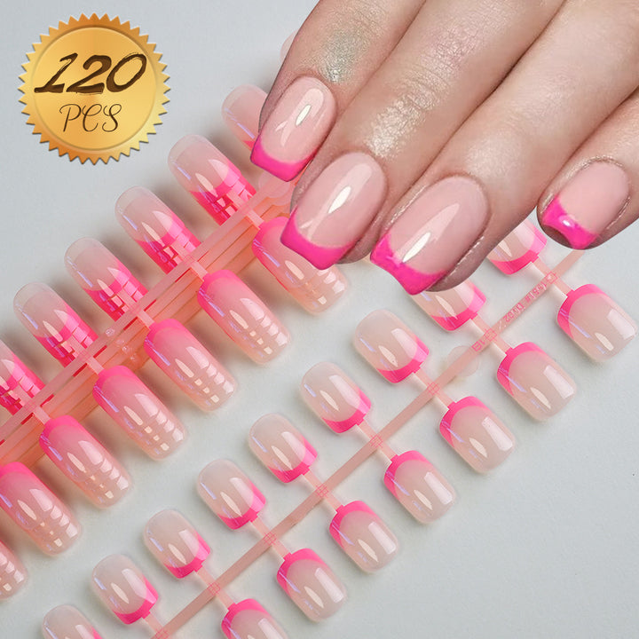 Decorative French Tip Press-On Nail Set Stornfield