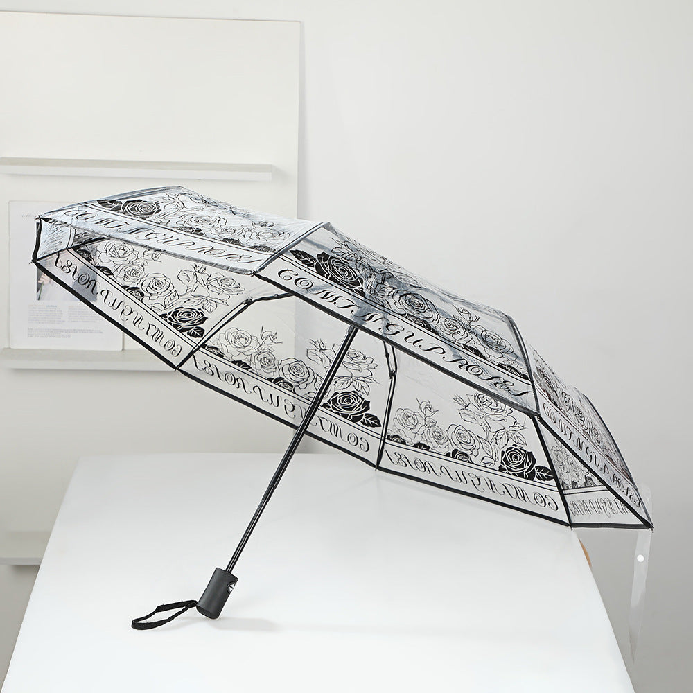 Ladies elegant transparent umbrella with romantic design Stornfield