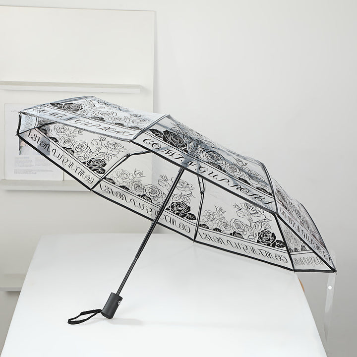 Ladies elegant transparent umbrella with romantic design Stornfield