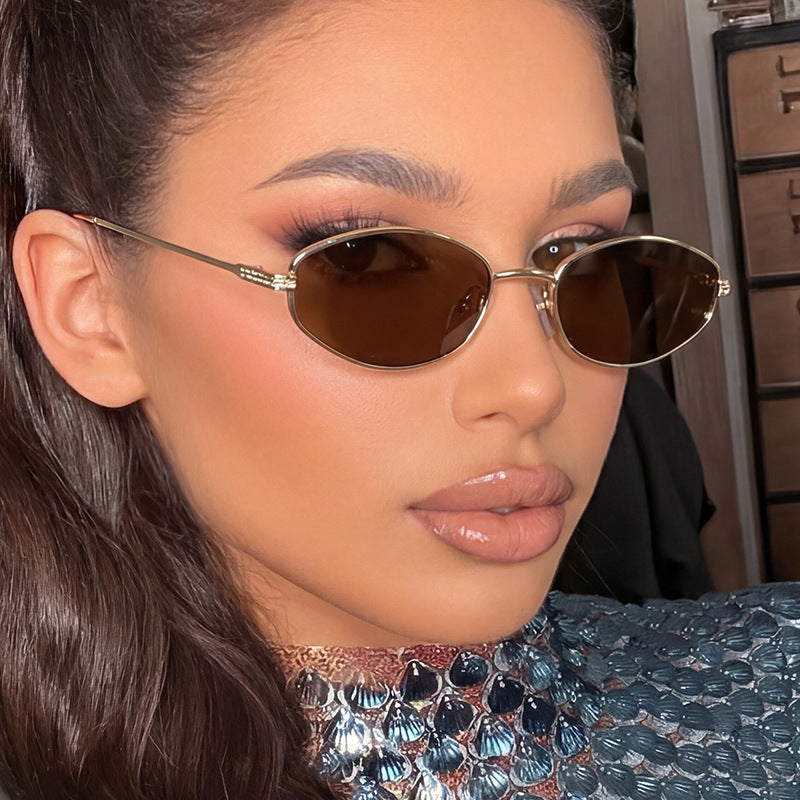 Ladies' fashionable sunglasses in minimalist oval design Stornfield