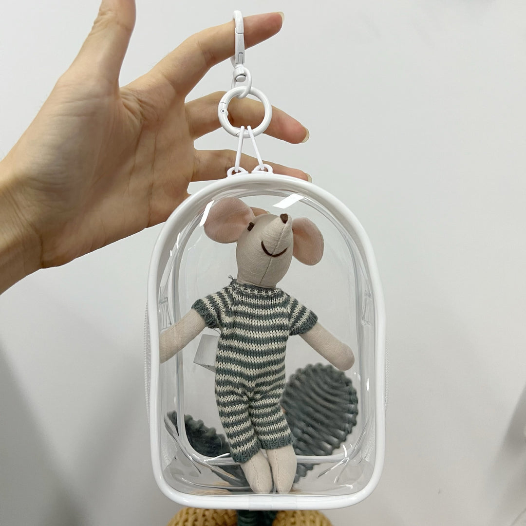 Clear PVC Mini Handbag with Detachable Carabiner Clip