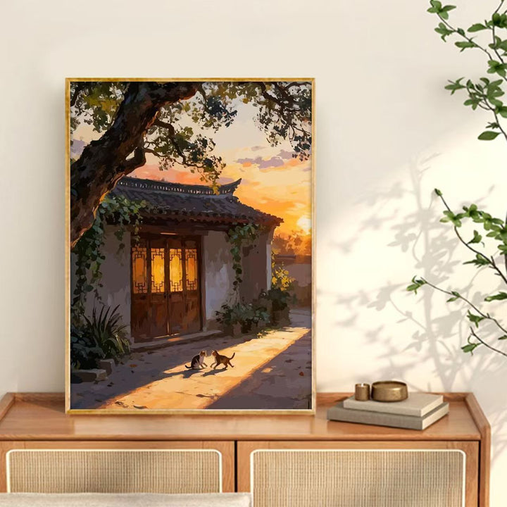 Yawning Cat Canvas Wall Art Print Stornfield