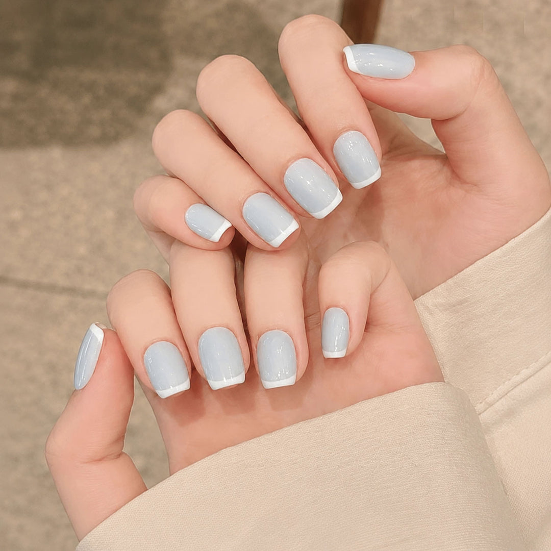 Elegant French Tip Press-On Nail Set Stornfield