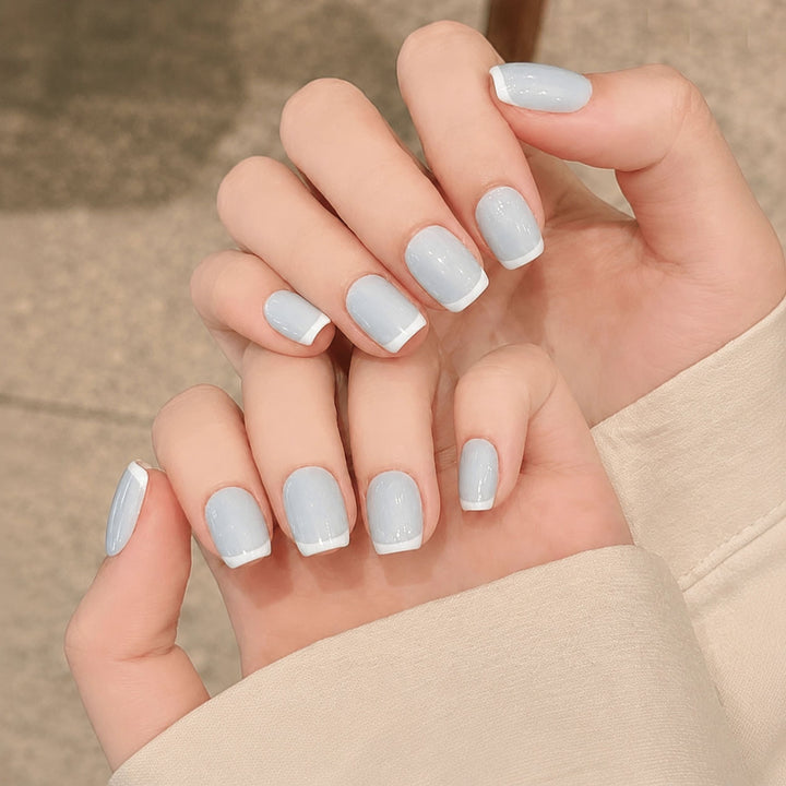 Elegant French Tip Press-On Nail Set Stornfield