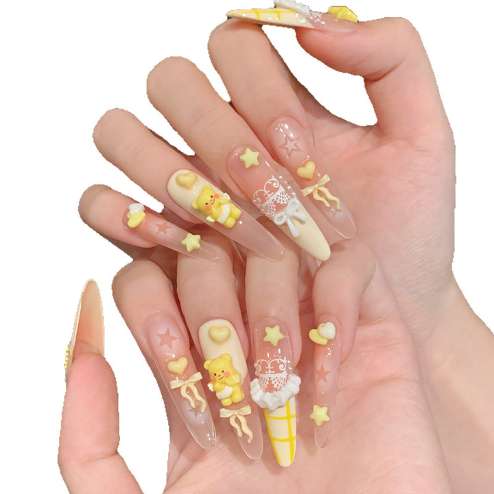 Whimsical 3D Nail Art Press-On Set Stornfield