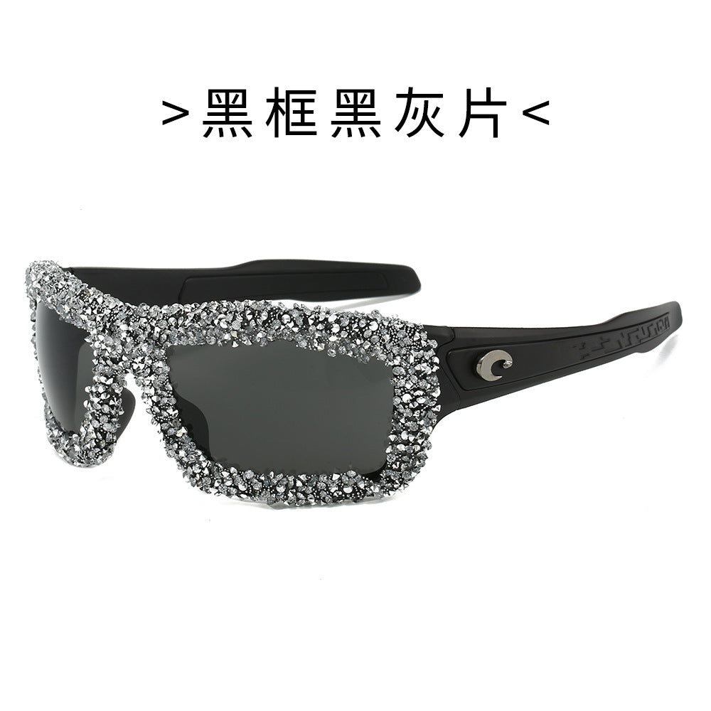 Women's sporty sunglasses with sparkling rhinestone frame Stornfield