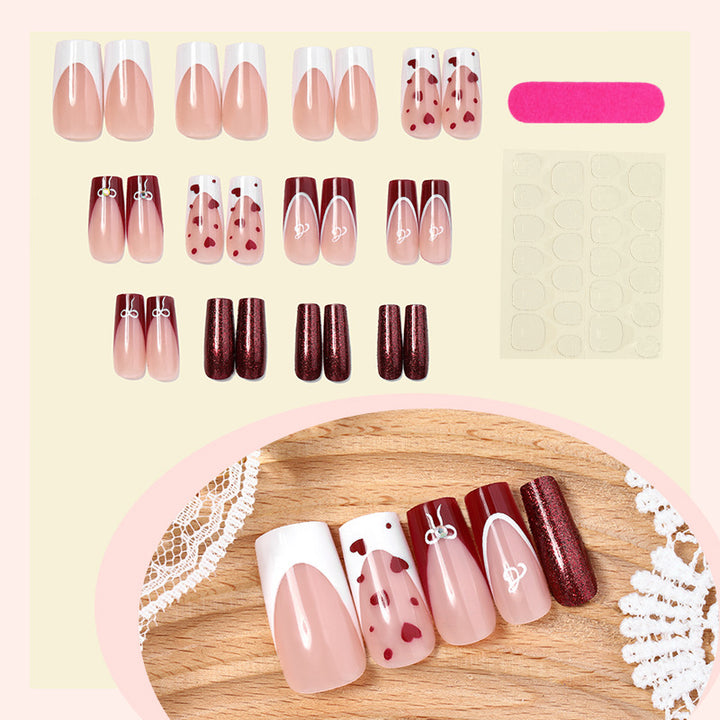 Creative Nail Art Set with Heart and Glitter Accents Stornfield