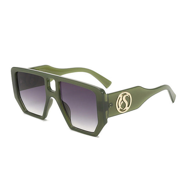 Women’s square sunglasses with striking pattern and golden accents Stornfield