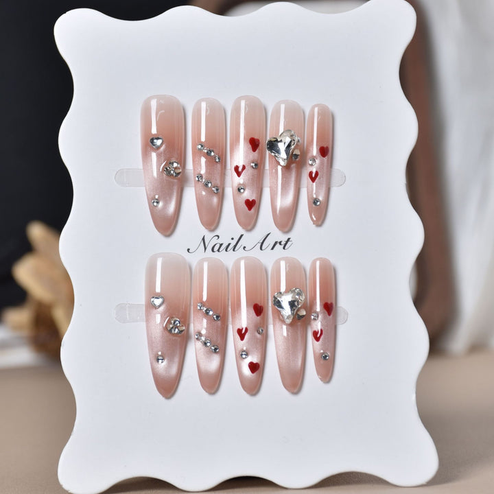 Glamorous Crystal-Embellished Press-On Nails Stornfield