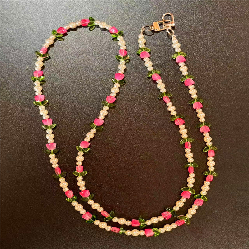 Elegant Pearl and Floral Beaded Necklace Stornfield