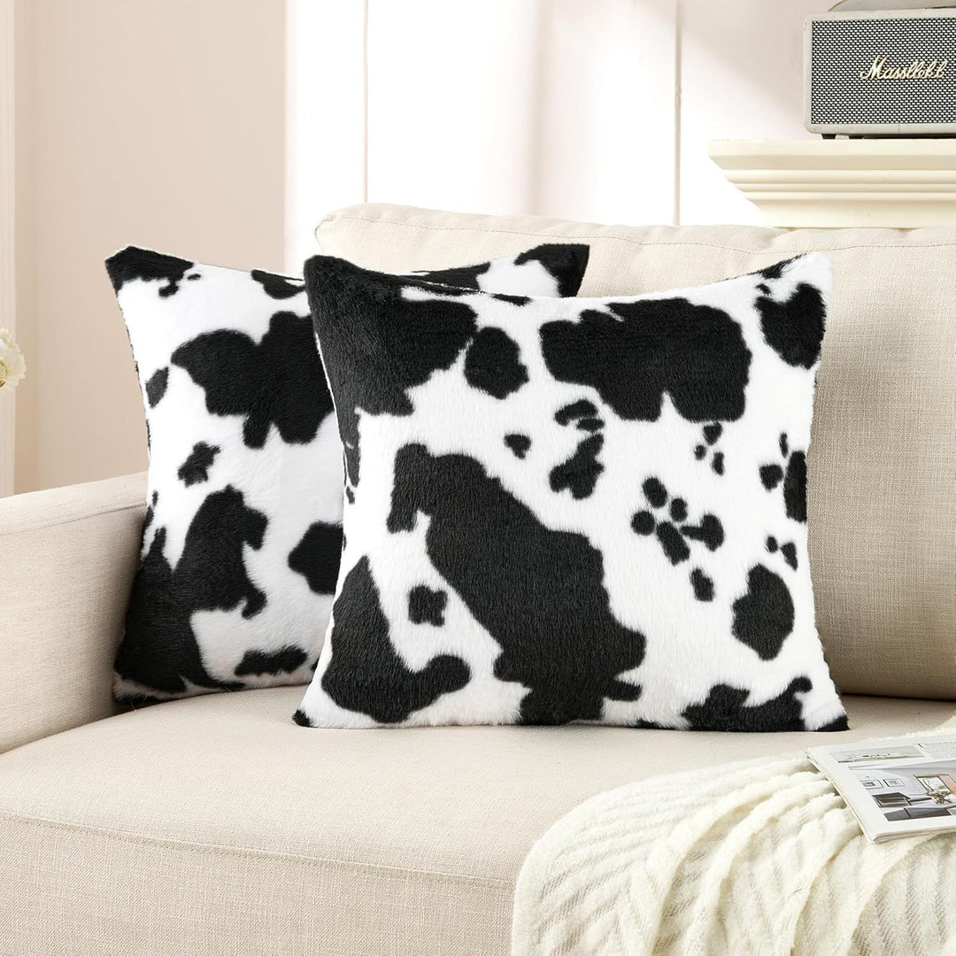 Cozy Cow Print Decorative Throw Pillow