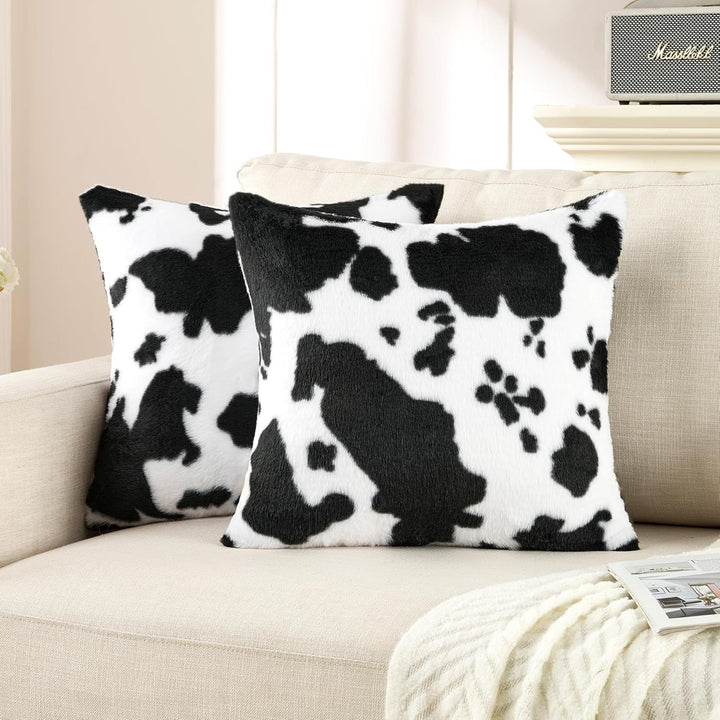 Cozy Cow Print Decorative Throw Pillow