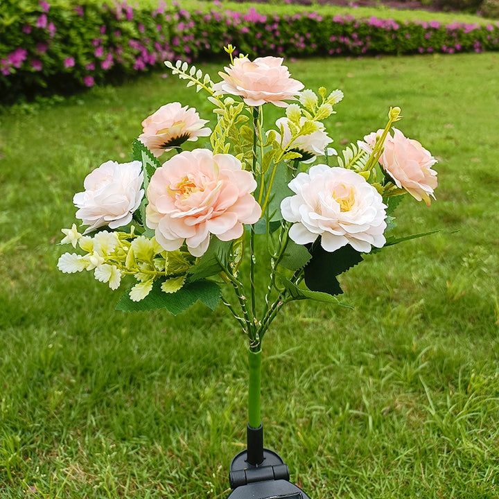 Solar-Powered Realistic Peony Garden Stake With Integrated Warm LED And Weatherproof Base Stornfield