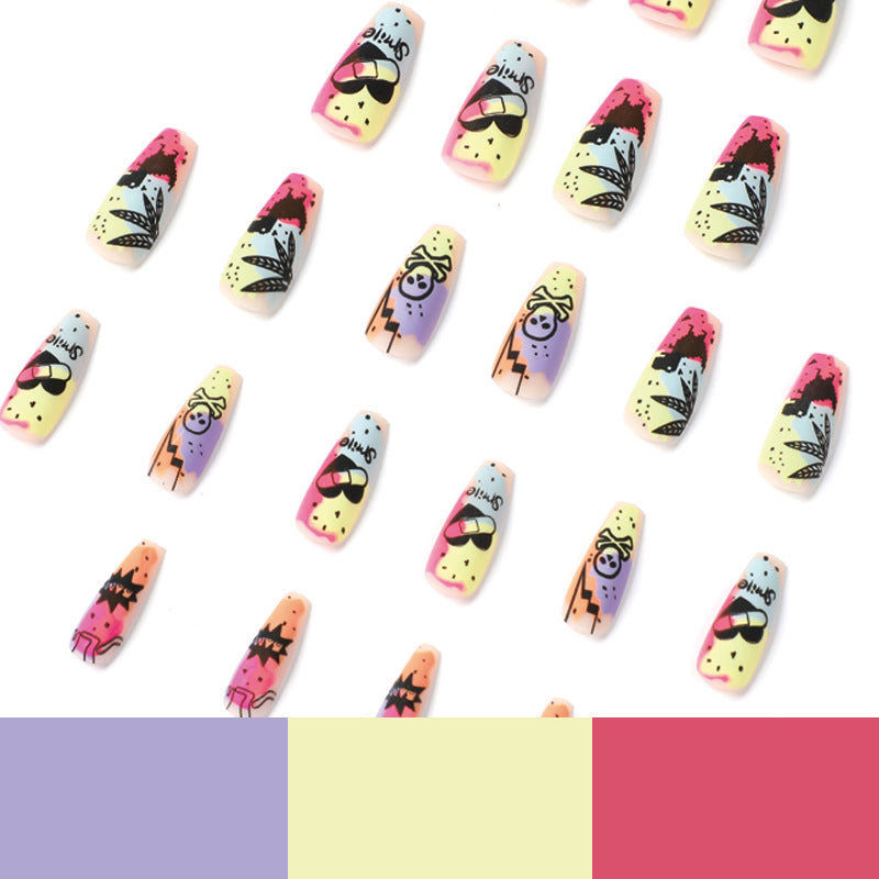 Creative artificial nails with colorful designs Stornfield