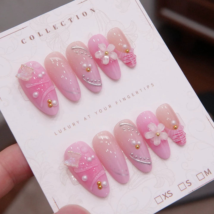 Luxury Decorative Press-On Nail Set  1791254698