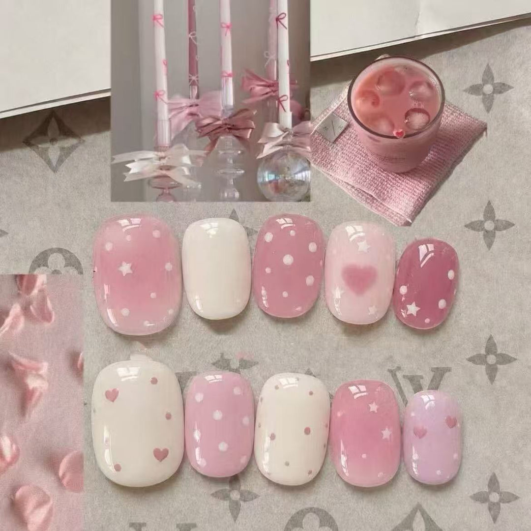 Romantic Heart-Themed Nail Art Set Stornfield