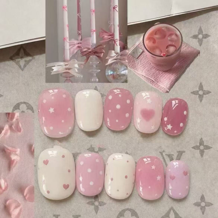 Romantic Heart-Themed Nail Art Set Stornfield