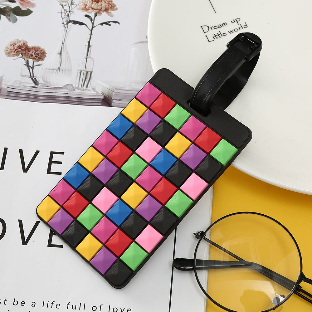 Unisex Luggage Tag with Modern Geometric Design Bowlift