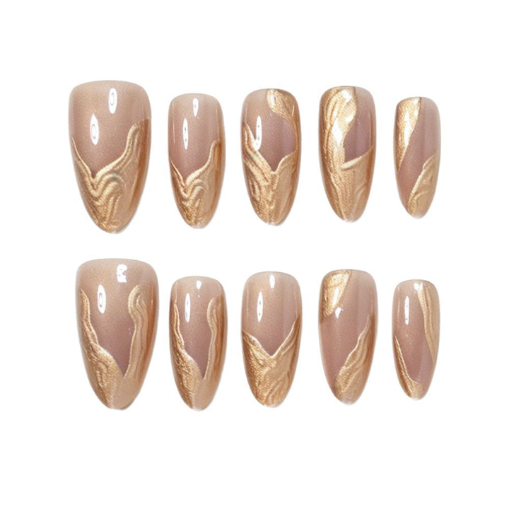 Premium Marble Design Press-On Nail Set Stornfield