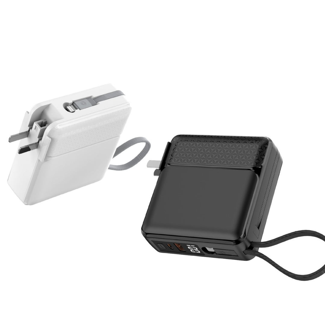 Compact quick-charge power bank with LCD display and integrated safety technology Stornfield
