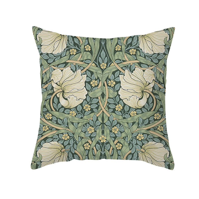 Botanical Heritage Jacobean Tapestry Square Pillow Cover with Concealed Zipper