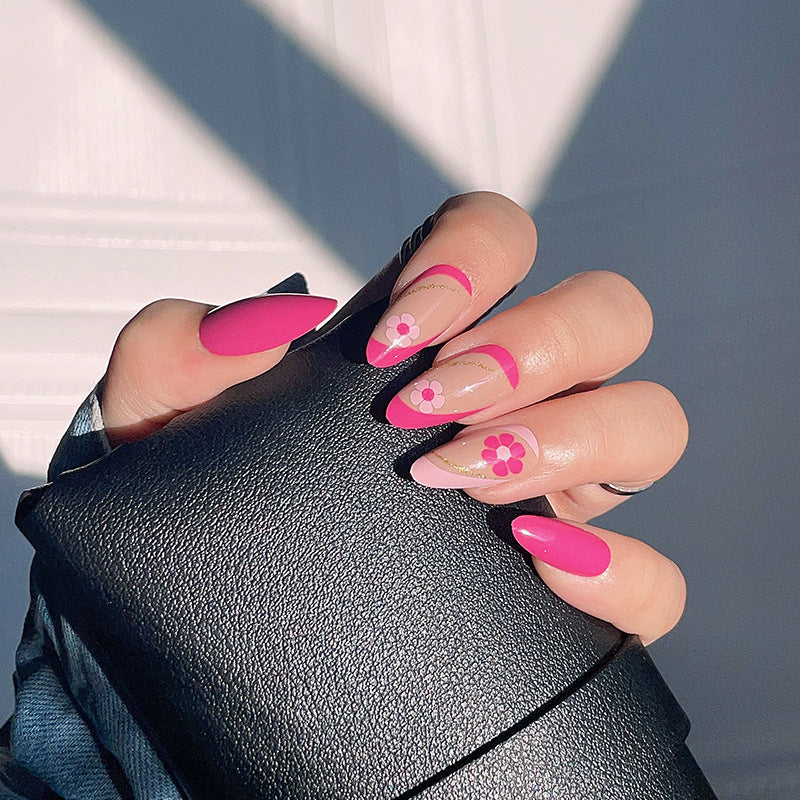 Artistic Floral Accent Stiletto Press-On Nails Stornfield