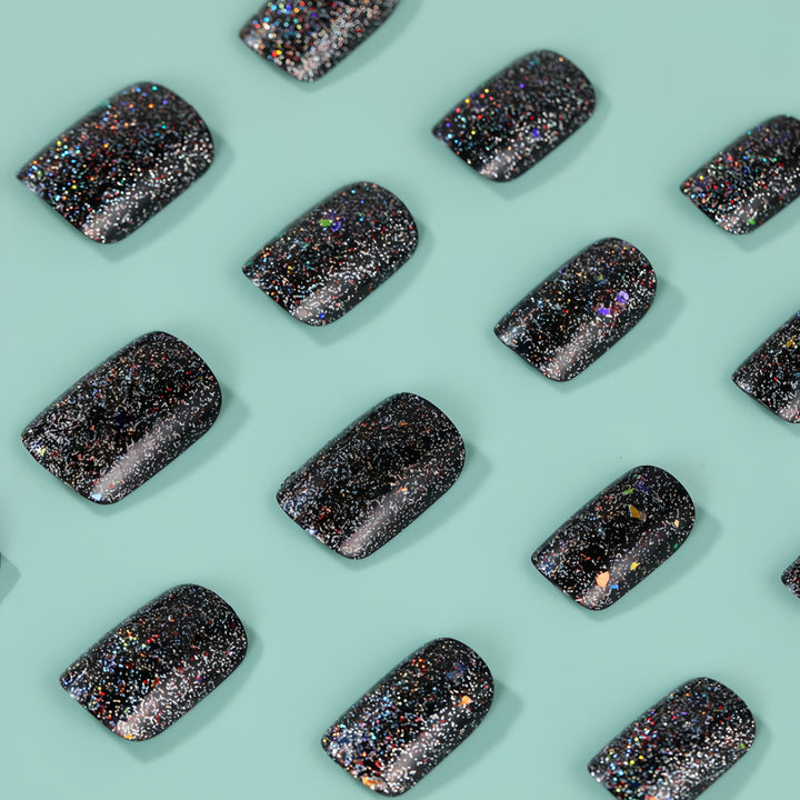 Shiny artificial nails with sparkling glitter Stornfield
