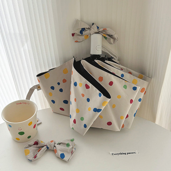 Women Multi-Purpose Foldable Shoulder Bag with Colorful Polka Dot Pattern Stornfield