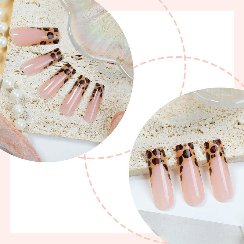 Artificial nail set with luxurious leopard pattern Stornfield