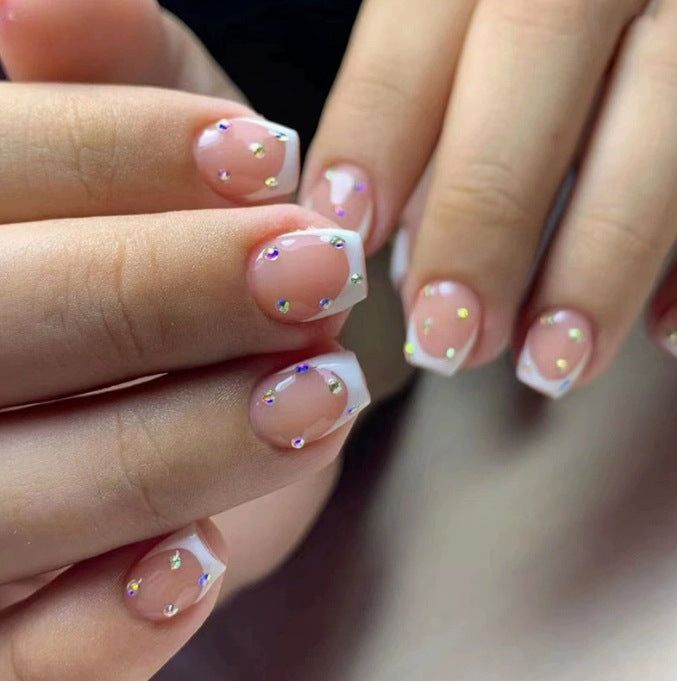 Sparkling French Tip Nail Art Enhancements Stornfield