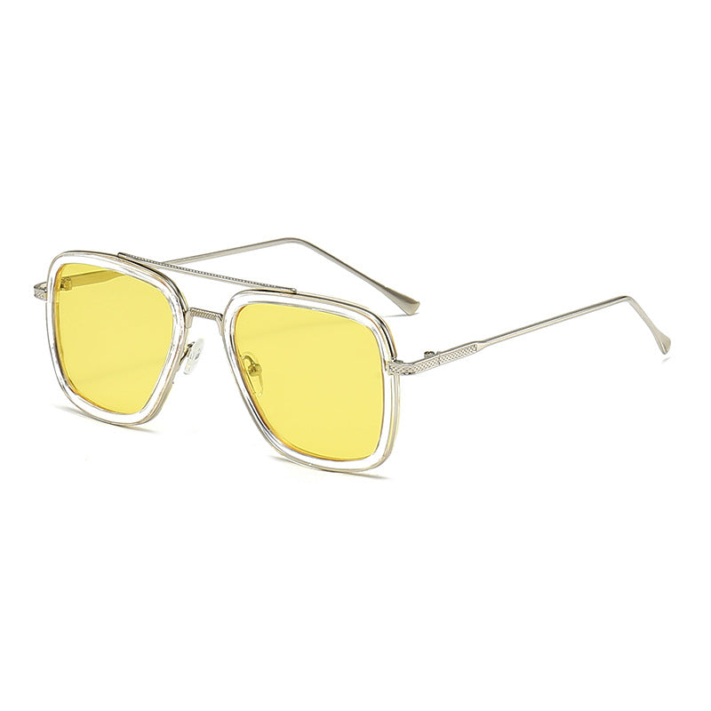 Women's fashionable square sunglasses with glamorous metal frame Stornfield