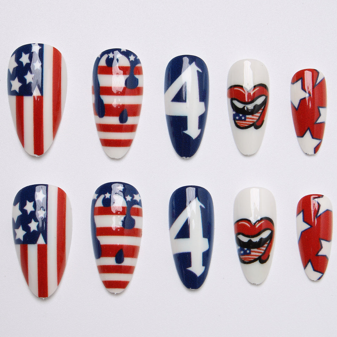 Artificial nails with creative patriotic design Stornfield