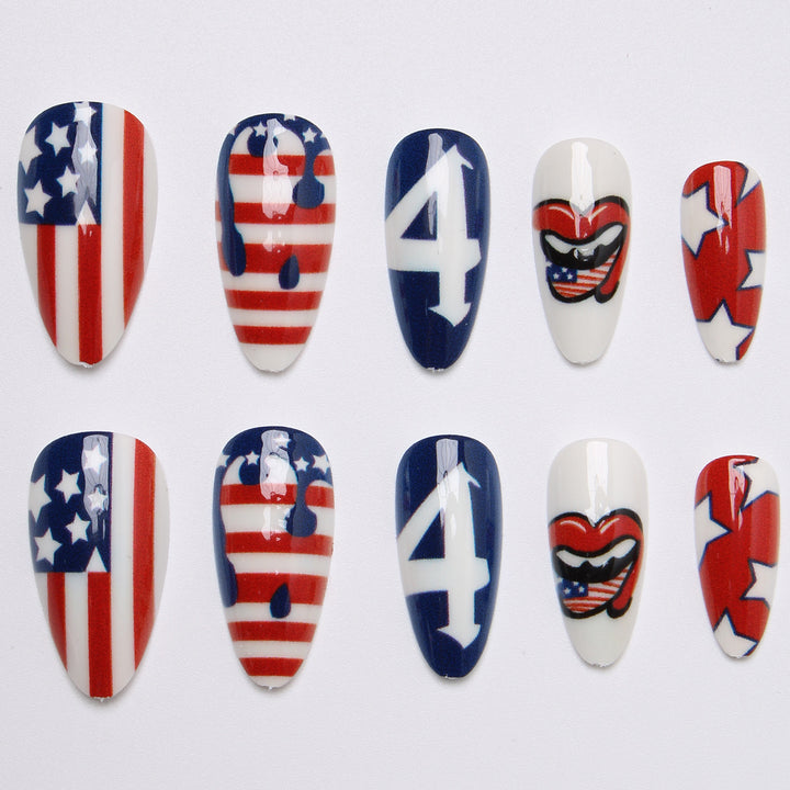 Artificial nails with creative patriotic design Stornfield