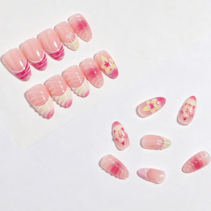 Elegant Floral-Themed Press-On Nail Set Stornfield
