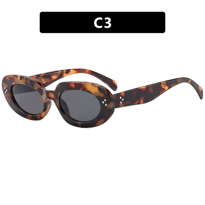 Ladies fashionable sunglasses with unique oval frame and protective lenses Stornfield