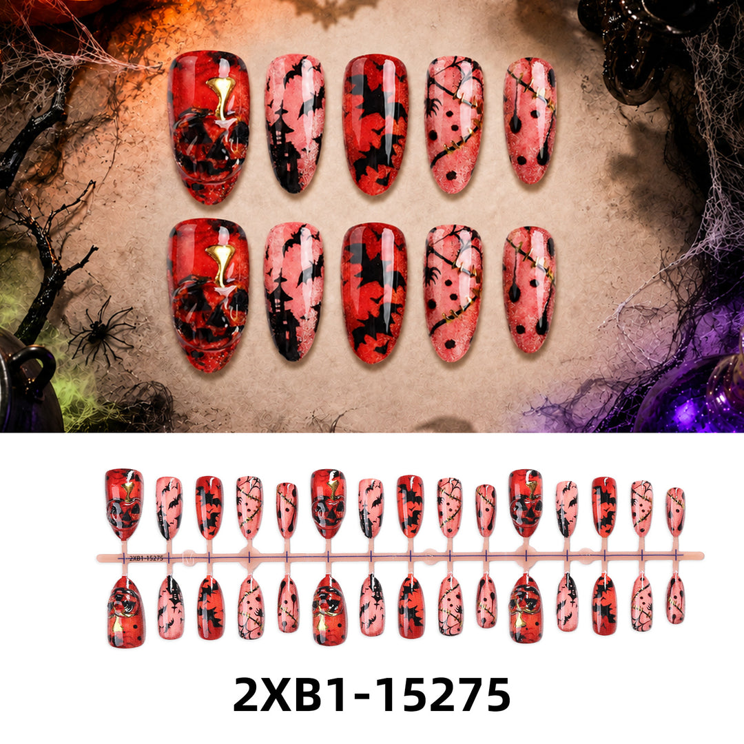 Acrylic nail set with creative Halloween motifs Stornfield