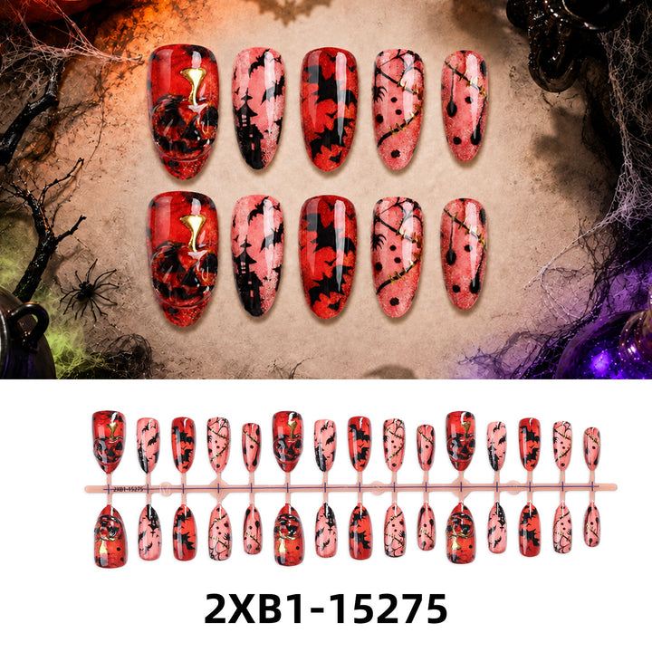 Acrylic nail set with creative Halloween motifs Stornfield