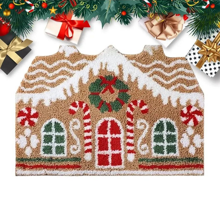 Gingerbread House Themed Bath Mat
